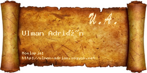 Ulman Adrián névjegykártya