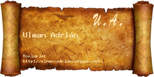 Ulman Adrián névjegykártya
